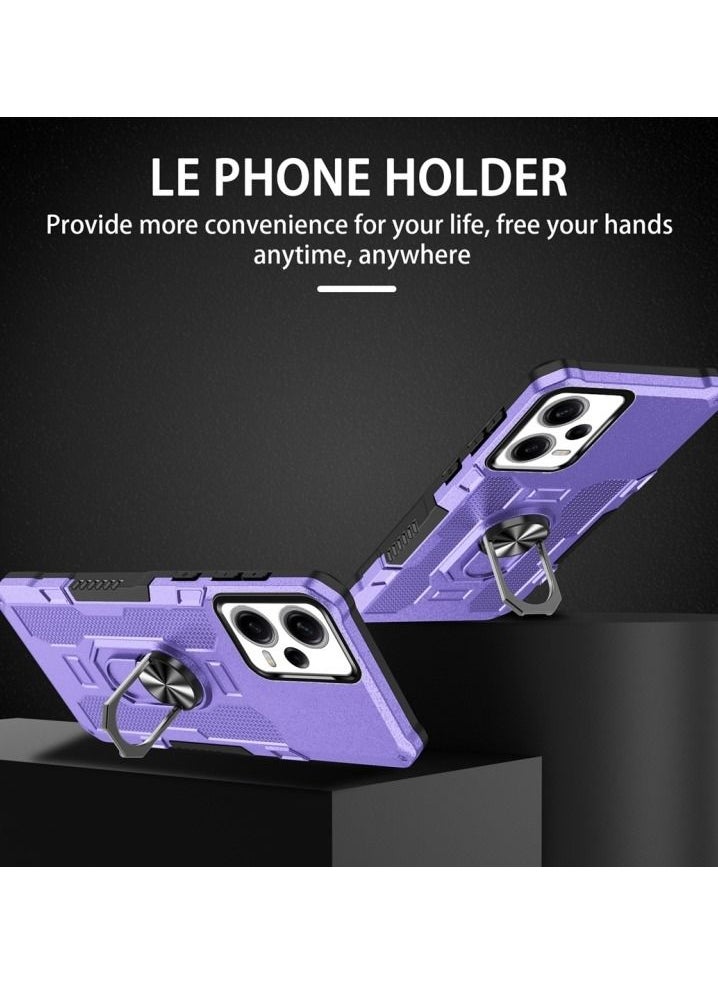 erorex Phone Case for Xiaomi Redmi Note 12 Pro 5G Ring Holder Purple  - Image 2