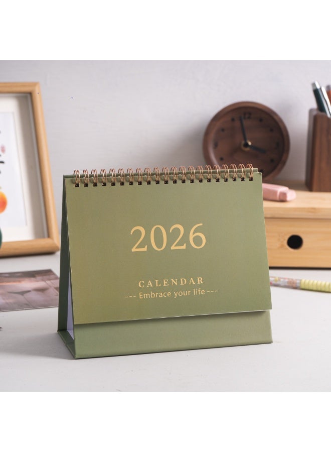 نيمبوت تقويم مكتب 2026 من،تقويم مكتبي صغير قائم بذاته، 2025/07-2026/12، تقويم مكتبي شهري، ورق سميك، غلاف مزدوج الأسلاك، مناسب للمنزل أو المكتب (أخضر) - Image 3