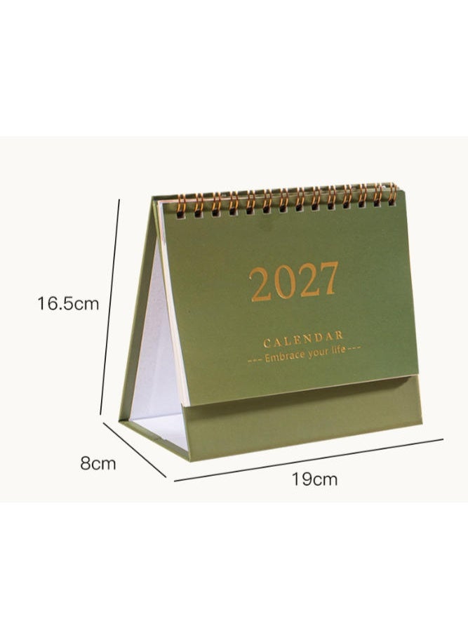 NIIMBOT Desk Calendar 2026-2027, Standing Flip Small Desk Calendar 2026/07-2027/12 Monthly Desktop Calendar Thick Paper Twin-Wire Binding for Home or Office (Green) - Image 2
