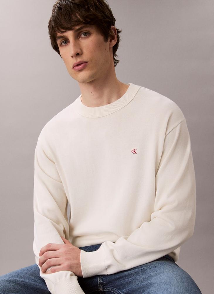 Calvin Klein Jeans Relaxed Cotton Monogram Jumper - Image 3