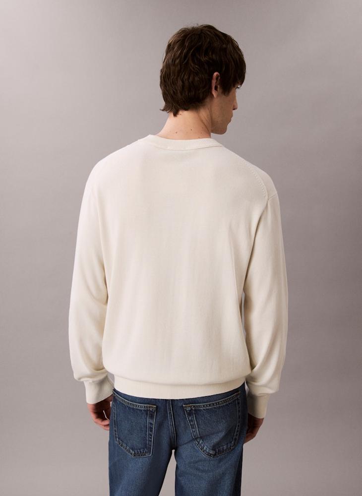 Calvin Klein Jeans Relaxed Cotton Monogram Jumper - Image 2