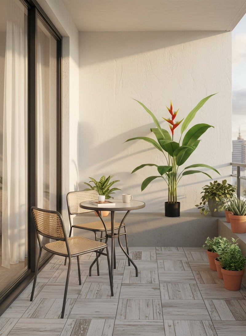 شاربدو نبتة طائر الجنة، طولها 120 سم، ذات 10 أوراق، نبتة خضراء اصطناعية مزروعة في أصيص، مناسبة لتنسيق الحدائق والديكورات الداخلية والخارجية. - Image 3