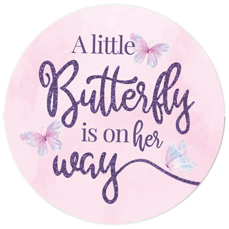 Butterfly Girl Baby Shower Favor Stickers A Little Butterfly is on Her Way Baby Shower Favor Bag Seals Envelope Stickers  40 Count