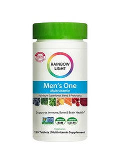 Rainbow Light Multivitamin For Men Vitamin C D & Zinc Probiotics Men One Multivitamin Provides High Potency Immune Support Nongmo Vegetarian 150 Tablets  - Image 1