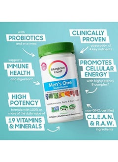 Rainbow Light Multivitamin For Men Vitamin C D & Zinc Probiotics Men One Multivitamin Provides High Potency Immune Support Nongmo Vegetarian 150 Tablets  - Image 3