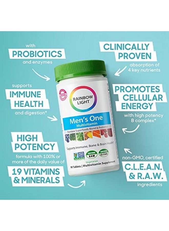 Rainbow Light Multivitamin For Men Vitamin C D & Zinc Probiotics Men One Multivitamin Provides High Potency Immune Support Nongmo Vegetarian 150 Tablets  - Image 3