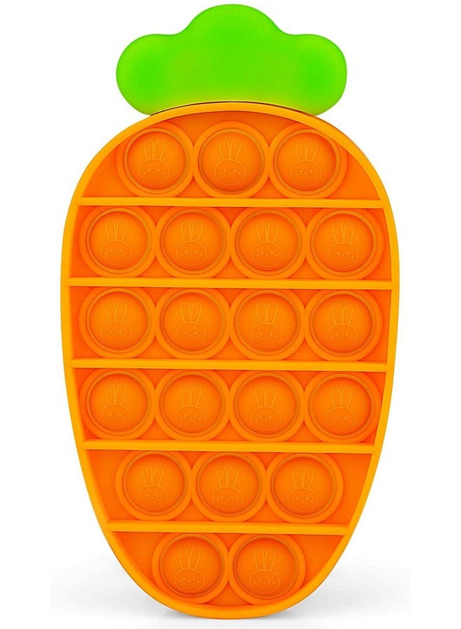 FunBlast Pop It Fidget Toy, Autism Special Needs Silicone Stress Reliever, Squeeze Sensory Toy (Carrot) - Image 1