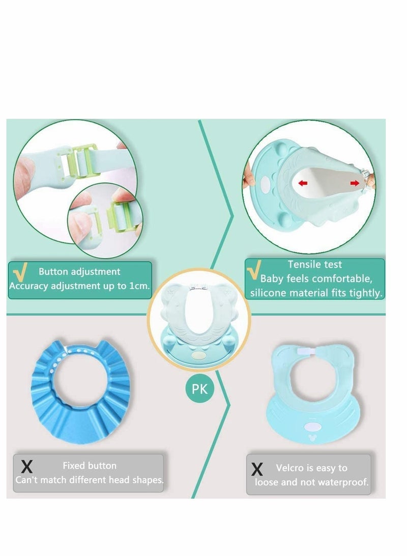 Excefore Baby Shower Cap, Shampoo Shield Cap, Baby Kids Safe Shampoo Shower, Baby Bathing Protector, Adjustable Visor Hat for Kids Children Wash Hair, Protect Eyes and Ears - Image 3