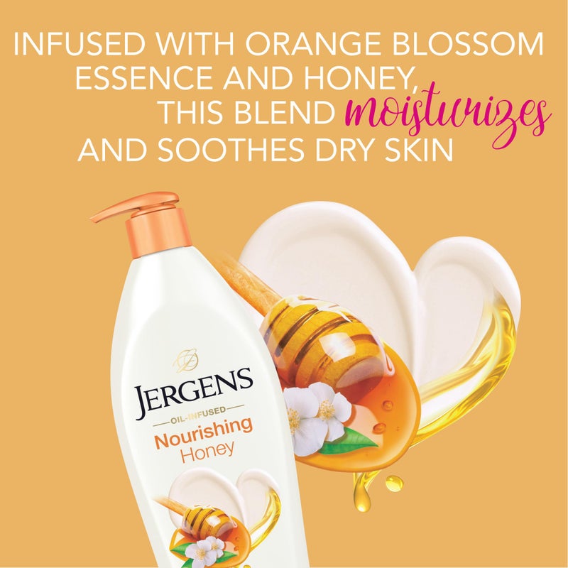 Jergens Nourishing Honey Dry Skin Moisturizer, with Illuminating Hydralucence Blend, Skin Nourishing Formula, Dermatologist Tested, 16.8 Oz, Pack of 4 - Image 3