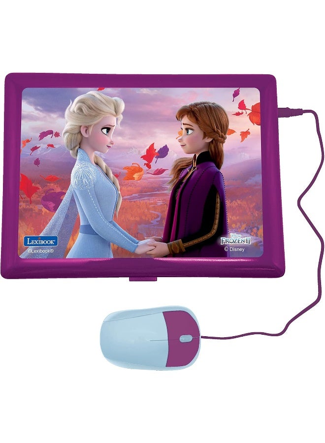 Lexibook Disney Frozen Educational Bilingual Laptop for Kids – Arabic & English Learning Toy with 124 Activities, Elsa & Anna Theme Kids Computer for Learning, Games & Music, Blue/Purple - Image 2
