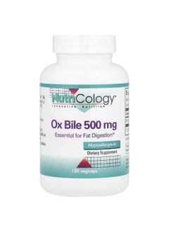 Nutricology Nutricology, Ox Bile, 500 mg, 100 Vegicaps  - Image 1