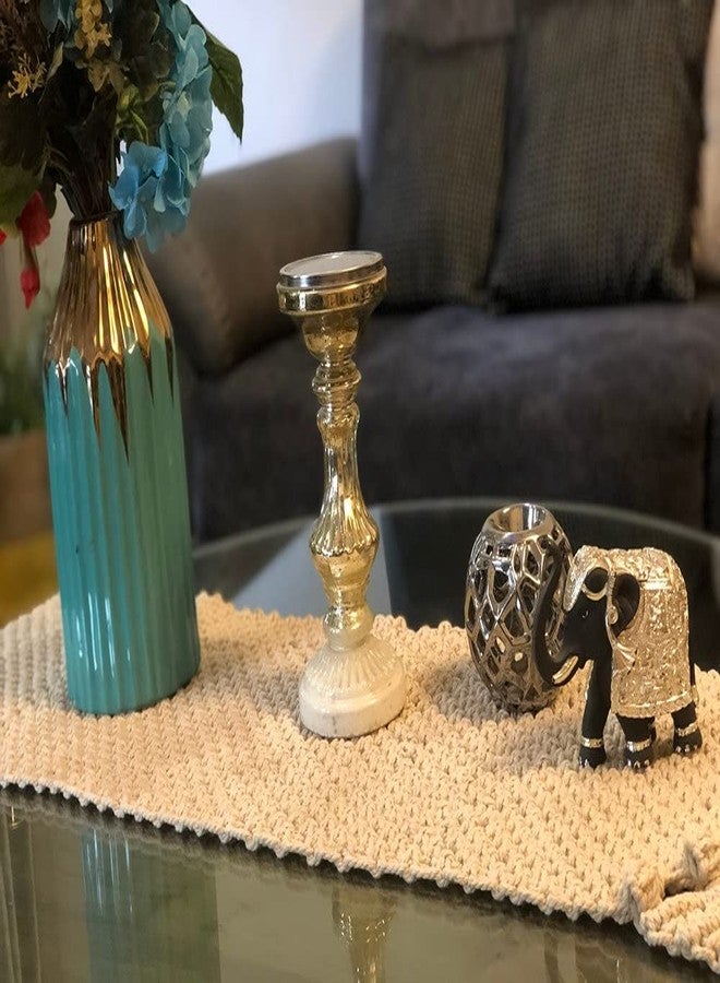 Party Stuff Table Runner, Macrame Dining Table Runner, Handwoven Bohemia Bedroom Kitchen Coffee Table Decor Long Mat (14x80 inches, Design 3) - Image 2