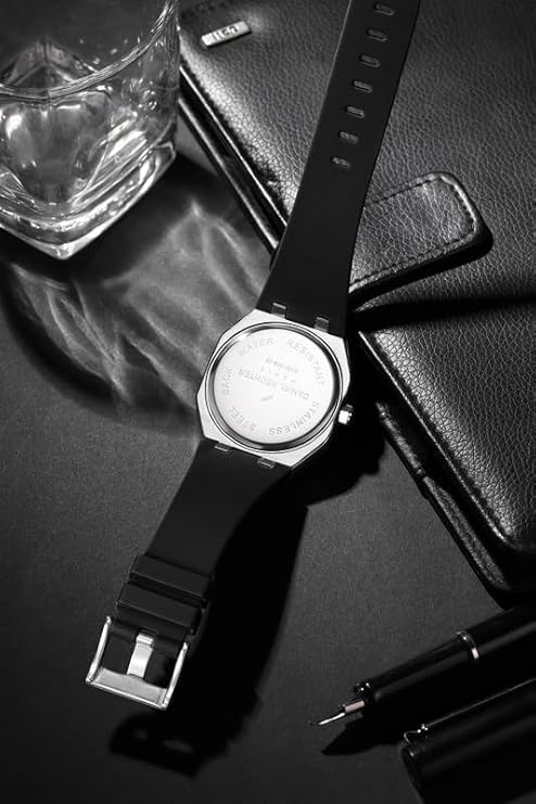 Daniel Hechter Paris Monceau Collection Analoge Watch for Men with Textured Octagone Dial and Silicon Strap-DHM1008 (Multicolor) - Image 5