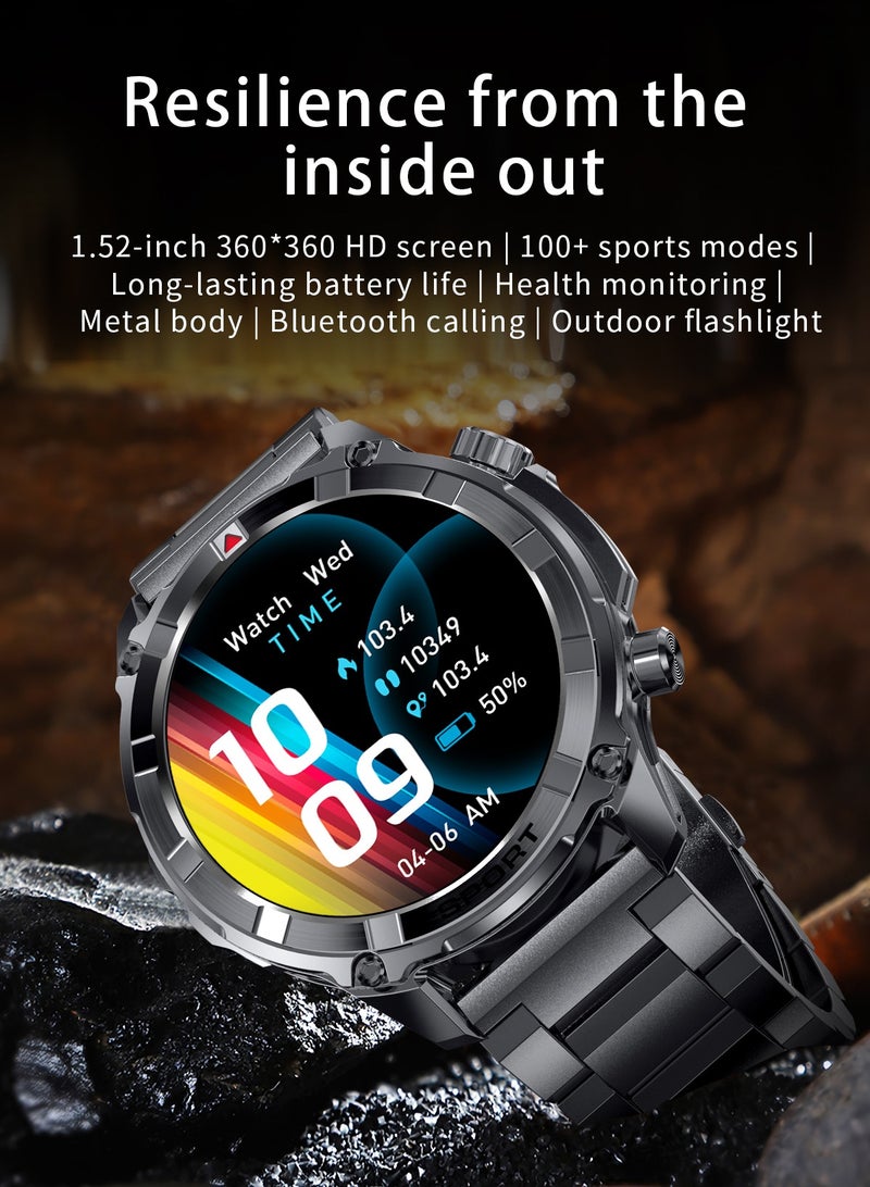RollsTimi  Men's Smart Wearable Watch, Multiple Sports Modes, Bluetooth Answer/Make Calls, 1.52 Inch TFT High Definition Touch Screen, Smart Voice Assistant, Sports Smartwatch, RT-i116 - Image 4