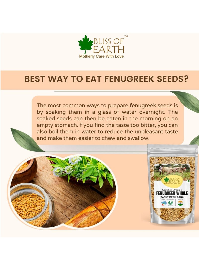 BLISS OF EARTH - 1kg Fenugreek Seeds Sabut Methi Dana Spices & Masala Boosting Metabolism & Immunity Weight Loss Healthy Cooking - Image 1