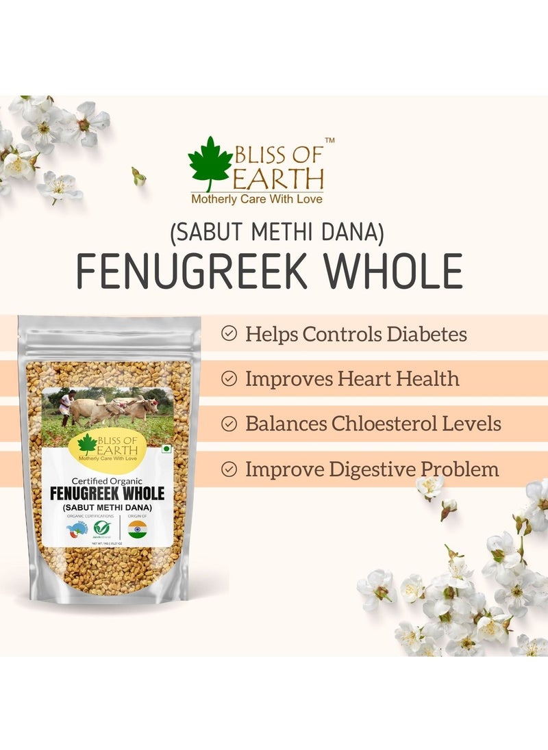 BLISS OF EARTH - 1kg Fenugreek Seeds Sabut Methi Dana Spices & Masala Boosting Metabolism & Immunity Weight Loss Healthy Cooking - Image 1
