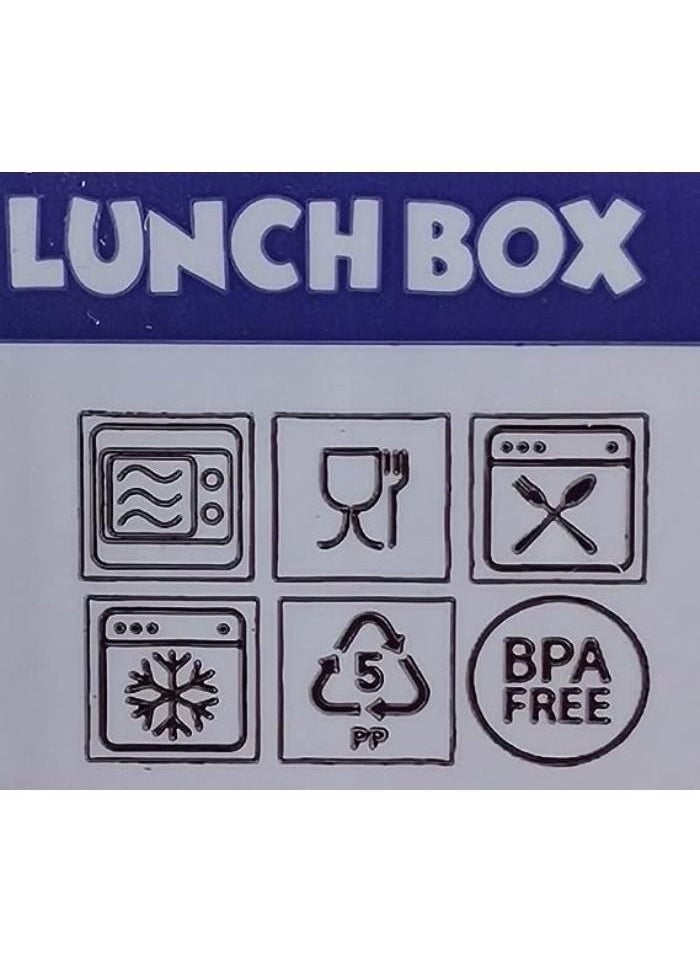 Lunch box consisting of 5 sections with a bowl of fruit-flavored yogurt for boys and girls without polypropylene - safe (dark blue)