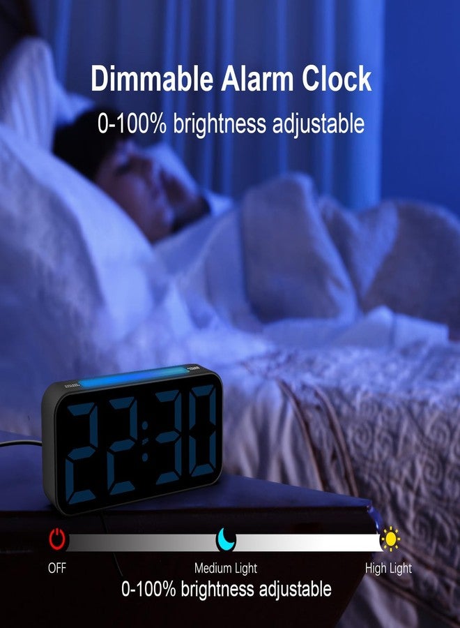 Topski Loud Alarm Clocks for Bedrooms Heavy Sleepers, Plug-in Digital Bedside Clock with RGB Night Light, Large Display, Dual Alarm, Snooze, Dimmable, 3 Volumes - Image 5