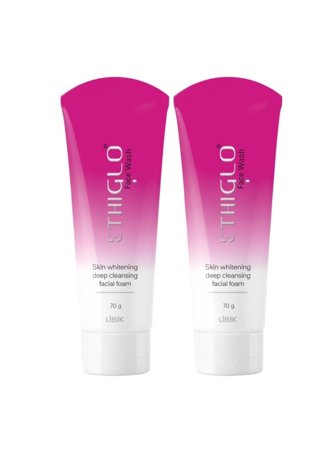 Ethiglo facewash 70gm | Skin whitening deep cleansing facial foam | Pack of 2 - Image 1