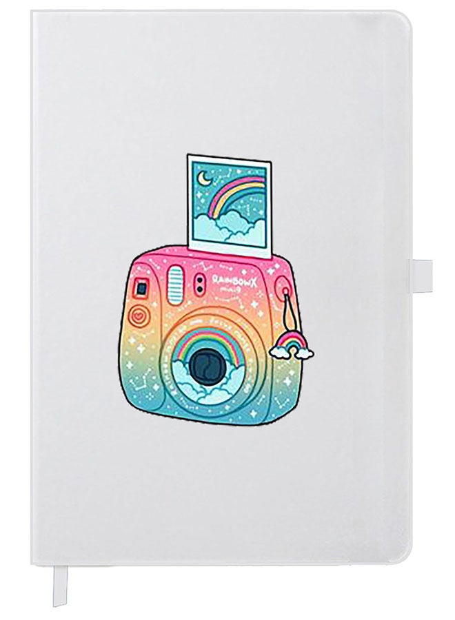 Theodor Designer A5 Thick White Hardcover Notebook Polaroid - Image 1