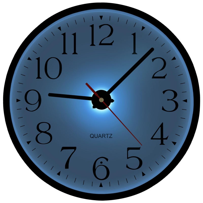 JoFomp Night Light Wall Clocks Battery Operated 12 Inch Silent LED Light Up Wall Clocks for Living Room Decor Modern Wall Clock for Bedroom Night Glow Illuminated Clock with AutoDimmingUSB Cable