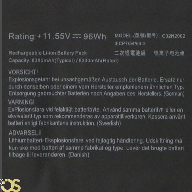 OS Battery Compatible with  Asus ZenBook Pro 15 UX535 UX535L UX535LI UX535LI-XH77T UX564 UX564EH UX564PH UX564EI C32N2002 From OS Store - 3 Month Warranty - Image 3