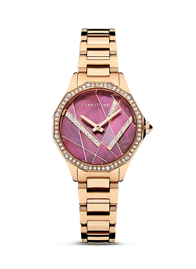 CERRUTI 1881 Jesina 30mm Women's Quartz Watch With Rose Gold Stainless Steel Bracelet