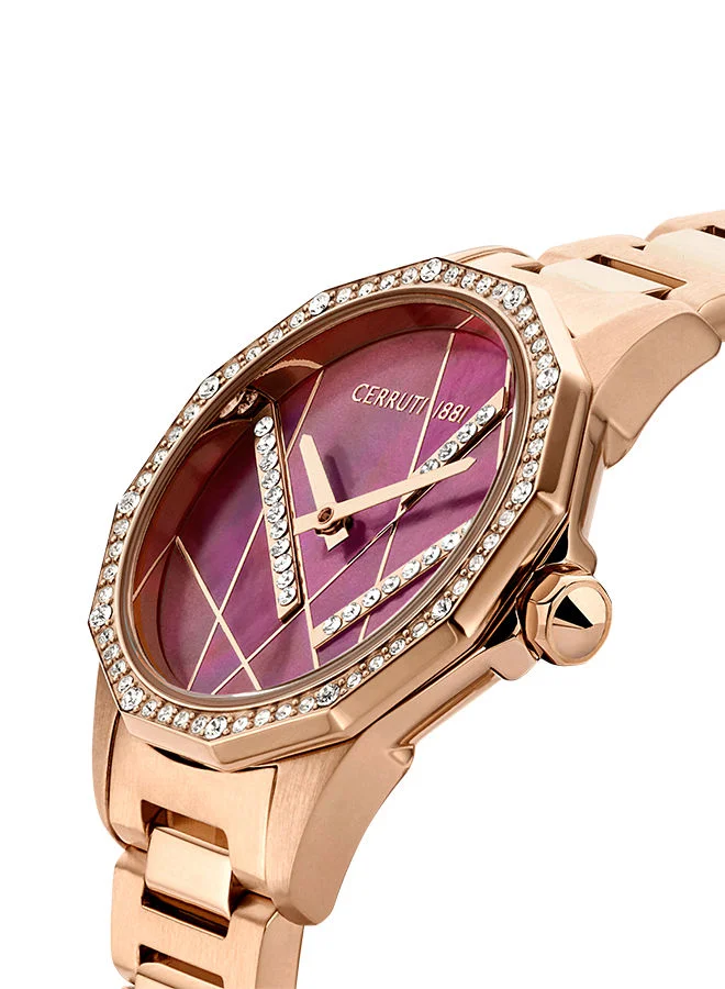 CERRUTI 1881 Jesina 30mm Women's Quartz Watch With Rose Gold Stainless Steel Bracelet