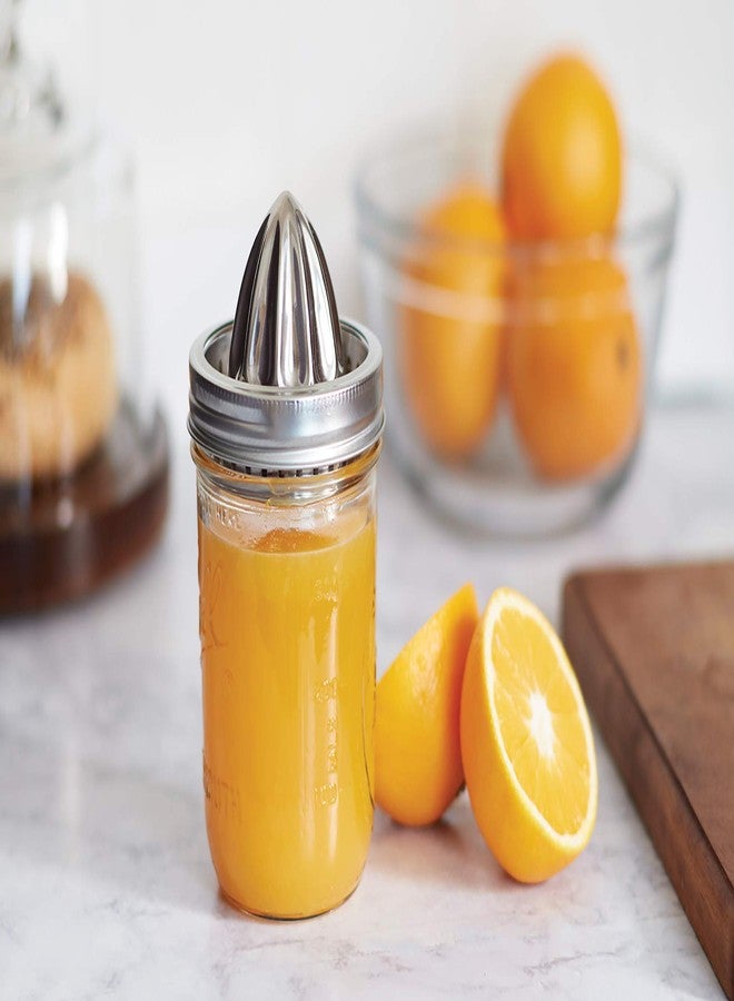Jarware - 82654 Jarware Stainless Steel Citrus Juicer Lid for Mason Jars, Wide-Mouth, Metallic - Image 2