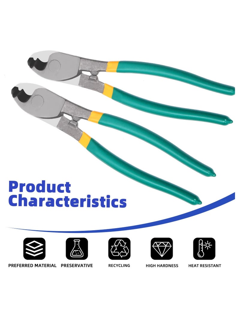 Cobest 6 Inch High Leverage Cable Cutters, 2 Pcs Heavy Duty Stainless Wire Rope Cutters Sharp Cutting for Aluminum, Copper, Audio Wire, Communication Cable, Bike Brake Cable and Industrial Tools, 6 Inch - Image 5