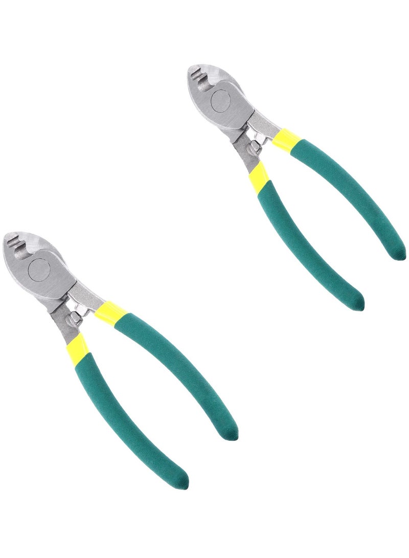 Cobest 6 Inch High Leverage Cable Cutters, 2 Pcs Heavy Duty Stainless Wire Rope Cutters Sharp Cutting for Aluminum, Copper, Audio Wire, Communication Cable, Bike Brake Cable and Industrial Tools, 6 Inch - Image 1