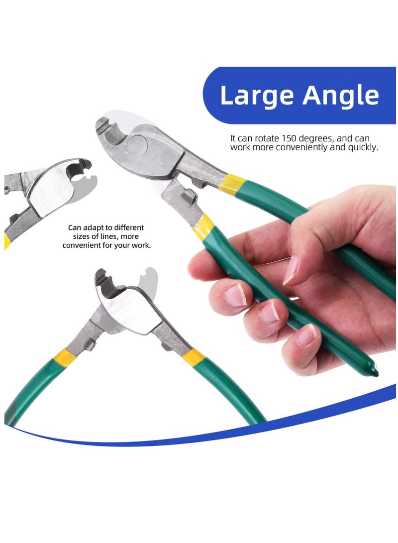 Cobest 6 Inch High Leverage Cable Cutters, 2 Pcs Heavy Duty Stainless Wire Rope Cutters Sharp Cutting for Aluminum, Copper, Audio Wire, Communication Cable, Bike Brake Cable and Industrial Tools, 6 Inch - Image 3