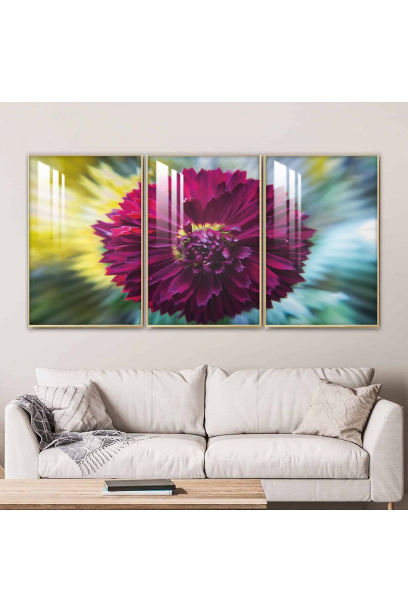 ماركتنا ثلاث لوحات جدارية خشبية بإطار وطبقة أكريليك شفافة - Image 1