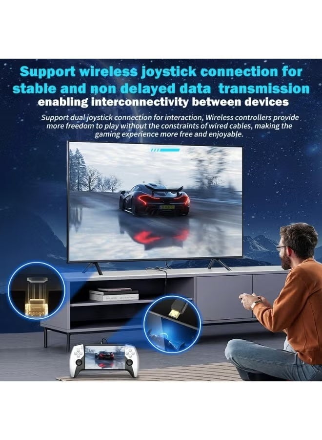 جهاز ألعاب محمول SF3500 Plus – شاشة IPS HD مقاس 5 بوصات مع عصا تحكم مزدوجة | 10000 لعبة كلاسيكية مدمجة، وحدة تحكم بعصا مزدوجة، سعة تخزين 64 جيجابايت، يدعم الإخراج إلى التلفزيون، بطارية قابلة لإعادة الشحن | نظام ألعاب متعدد اللاعبين للأطفال والكبار - Image 5