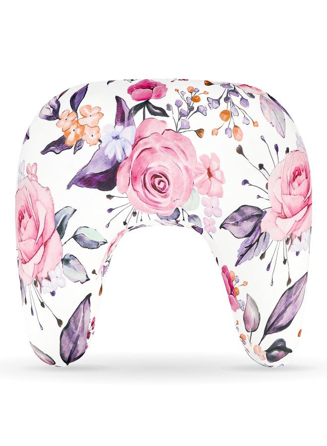 Pea Pod Nursing Pillow Cover, Soft Stretchy Nursing Cover for New-Designed Breastfeeding Pillow, Removable Feeding Slipover for Baby Boy and Girls, Pink Floral Pattern - Image 1