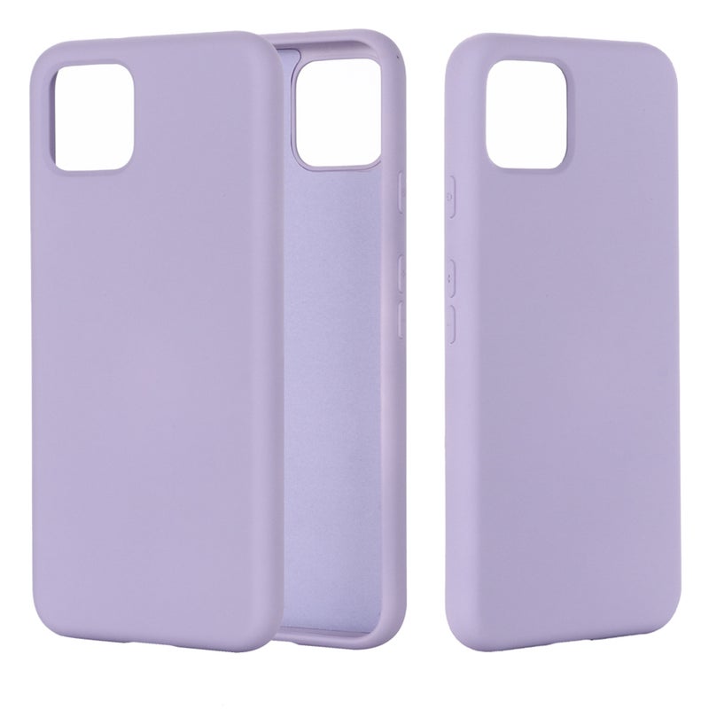 Liquid Silicone Scratch-resistant Phone Cover Comfortable Full Covered Shockproof Protective Case Compatible with Pixel 4 (Violet) - Image 4