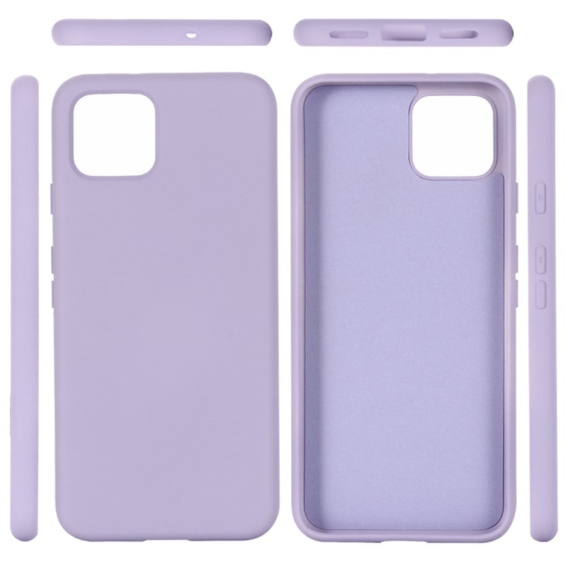 Liquid Silicone Scratch-resistant Phone Cover Comfortable Full Covered Shockproof Protective Case Compatible with Pixel 4 (Violet) - Image 5