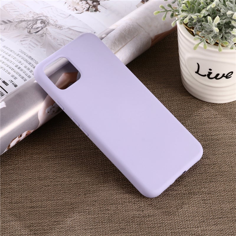 Liquid Silicone Scratch-resistant Phone Cover Comfortable Full Covered Shockproof Protective Case Compatible with Pixel 4 (Violet) - Image 1