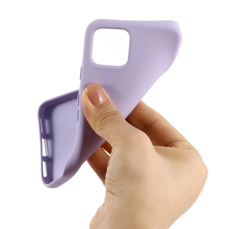 Liquid Silicone Scratch-resistant Phone Cover Comfortable Full Covered Shockproof Protective Case Compatible with Pixel 4 (Violet) - Image 2