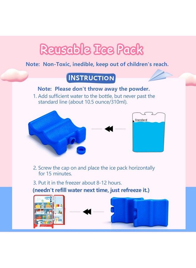 LUXJA أكياس ثلج قابلة لإعادة الاستخدام لتخزين حليب الثدي (عبوة من 2) أكياس ثلج لزجاجات حليب الثدي للأمهات العاملات (تناسب 4 5 أونصات) زرقاء - Image 4