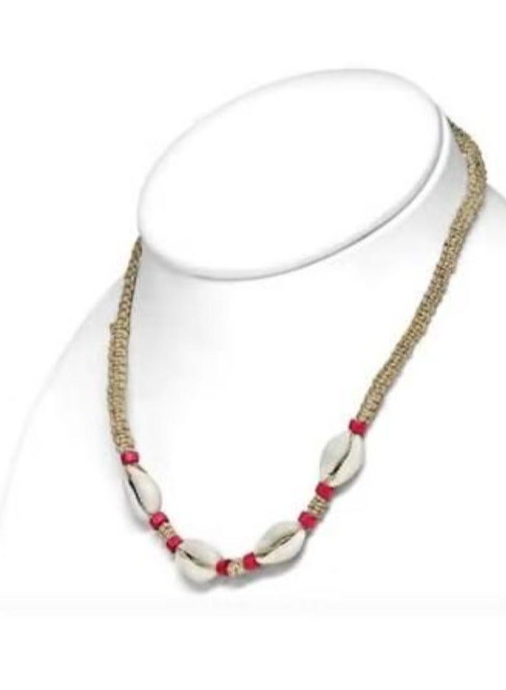 LOULUEN Cowrie Shells Link Twisted Clasp Necklace