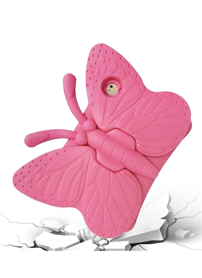3D Cartoon Butterfly Non-Toxic EVA Light Weight Kid Proof Shockproof case with Kickstand for ipad 5/ ipad 6 /ipad pro 9.7/ New iPad 2017 case (Rose) - Image 2