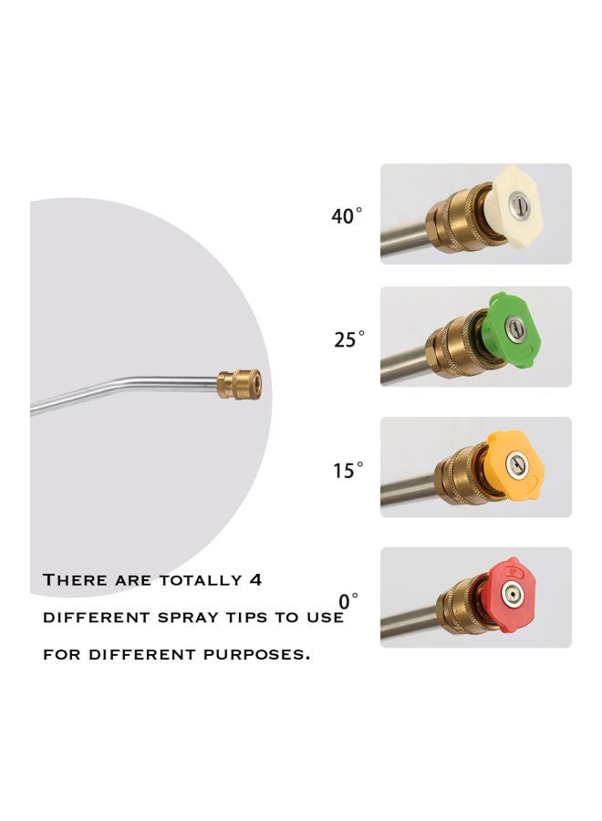 Loquat 4-Piece Stainless Steel Quick Connect High Pressure Spray Tip Red/Green/Yellow 10x5x10cm - Image 3