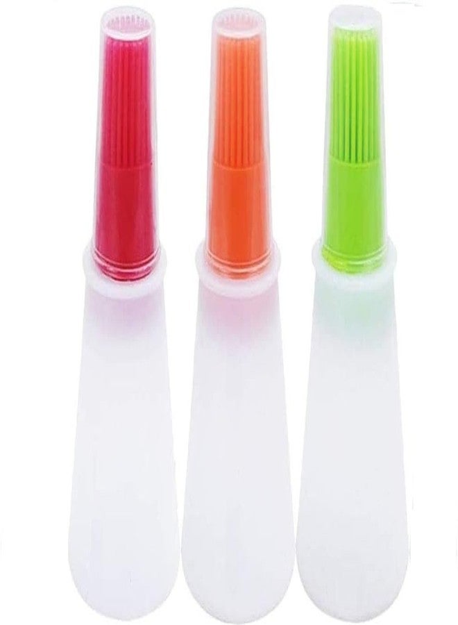 TASKHOUSE Silicone Oil Dispenser Bottle with Brush Pastry & Basting Brush Kitchen Cooking Accessories (Multicolor, Pack of 3) - Image 1