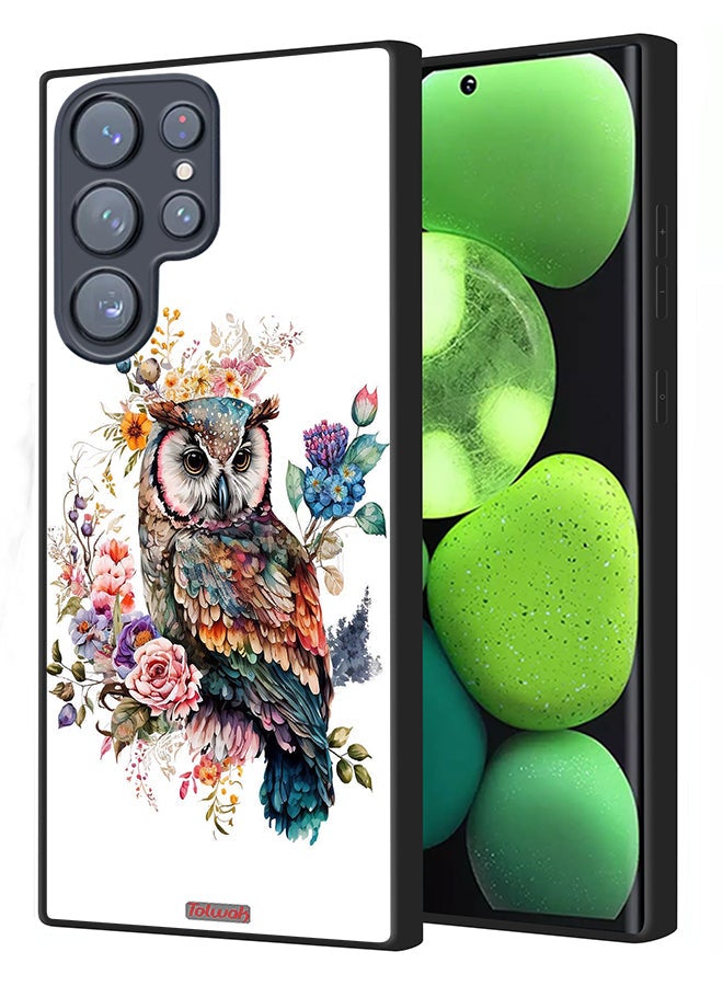 Tolwak Samsung Galaxy S23 Ultra 5G Protective Case Cover Owl Abstract Art - Image 1