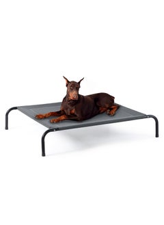 سرير تبريد مرتفع للكلاب من Bedsure XL، أسرّة مرتفعة للحيوانات الأليفة مع أقدام مانعة للانزلاق، إطار ثابت وشبكة تيسلين متينة قابلة لإعادة التدوير، قابلة للتهوية، للاستخدام الداخلي والخارجي، شبكة قابلة للتهوية متعددة الأحجام