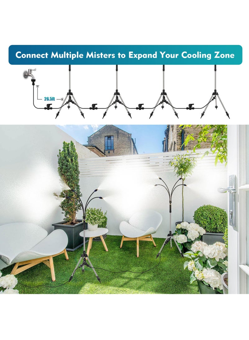 Excefore Standing Misters for Patio, Adjustable Height 4.1 FT Stand Misting System for Outdoor Cooling, Portable Stand Mister for Water Mist Playing, Patio Cooling, Backyard, and Porch  - Image 5