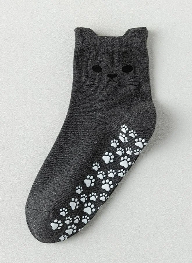 Styli Active Black Cat Paw Grip Silicon Pads Yoga Socks