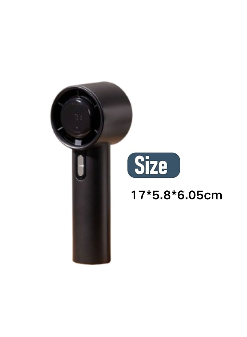 LOOPITYS Portable handheld fan outdoor battery 3000 mAh high-power LED display screen 100 high-speed portable fan personal fan rechargeable - black - Image 3