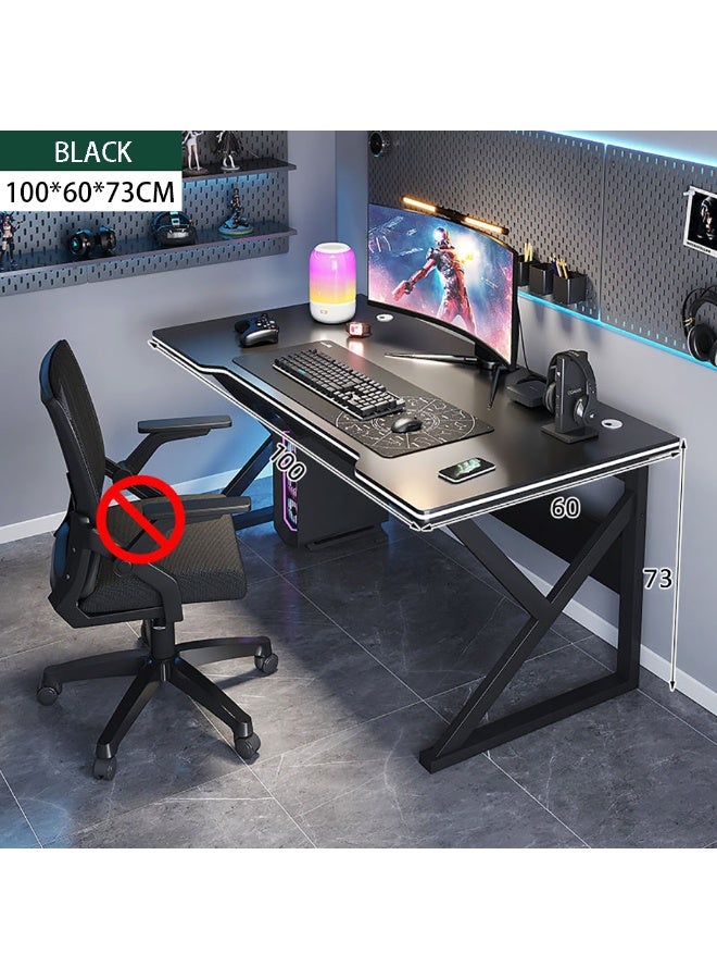 Generic Desktop Computer Desk, Simple Gaming Table, Ergonomic K-Shaped Home Office Desk/Workstation for Working Study Writing and Gaming, 100x60x73cm - Image 2